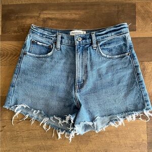 Abercrombie & Fitch Light Blue Distressed Denim Cutoff Shorts